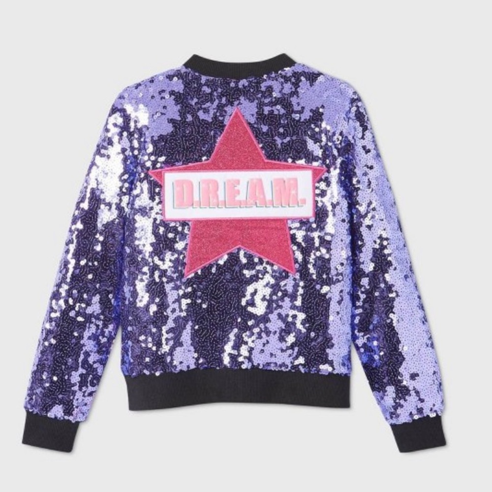 NWT Jojo Siwa Sequin Dream Bomber Jacket